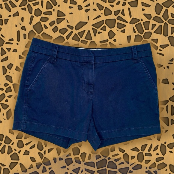 J. Crew Navy Blue 100% Cotton Chino Shorts Size 4 - Picture 4 of 12